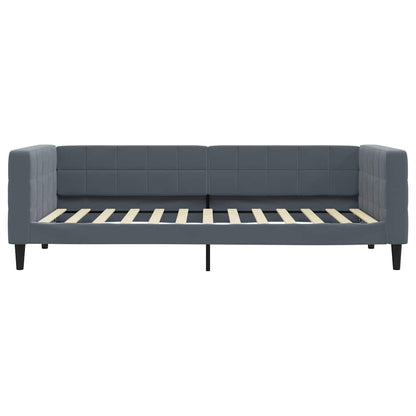 Slaapbank onderschuifbed en lades 90x200 cm fluweel donkergrijs