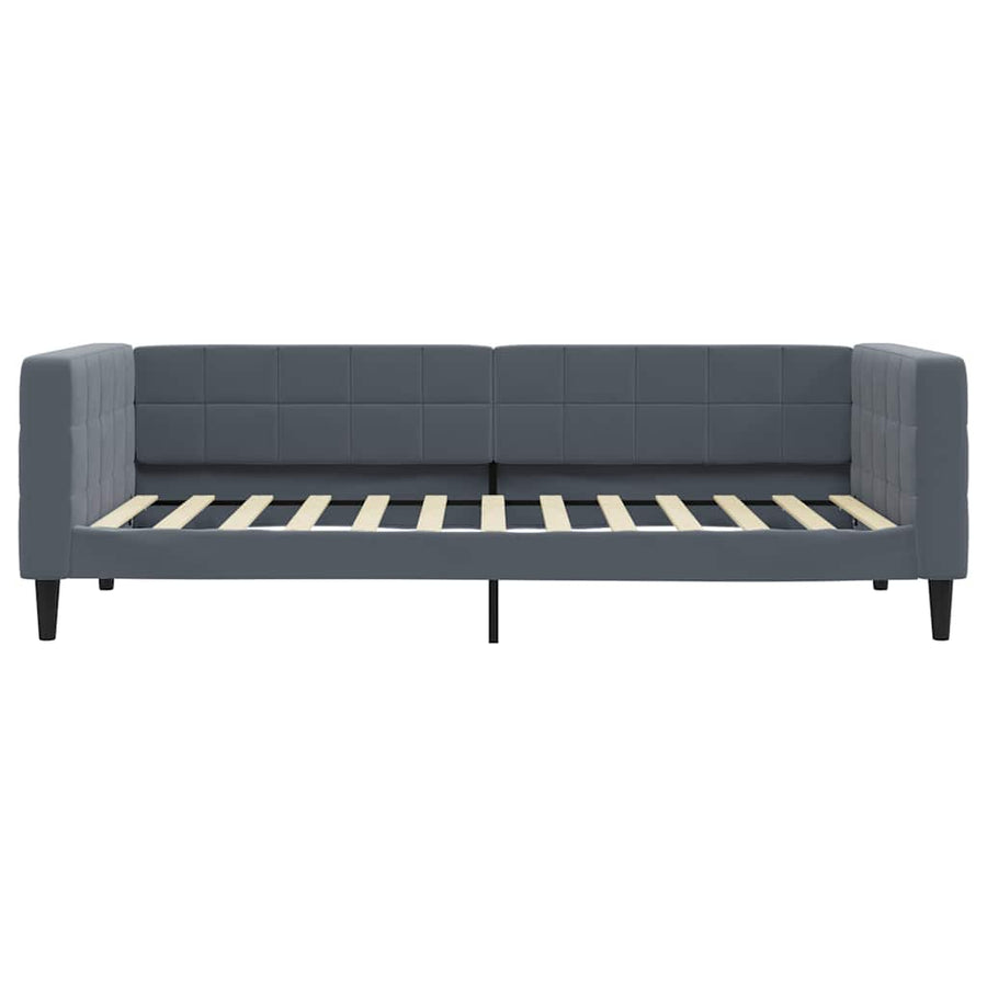 Slaapbank onderschuifbed en lades 90x200 cm fluweel donkergrijs