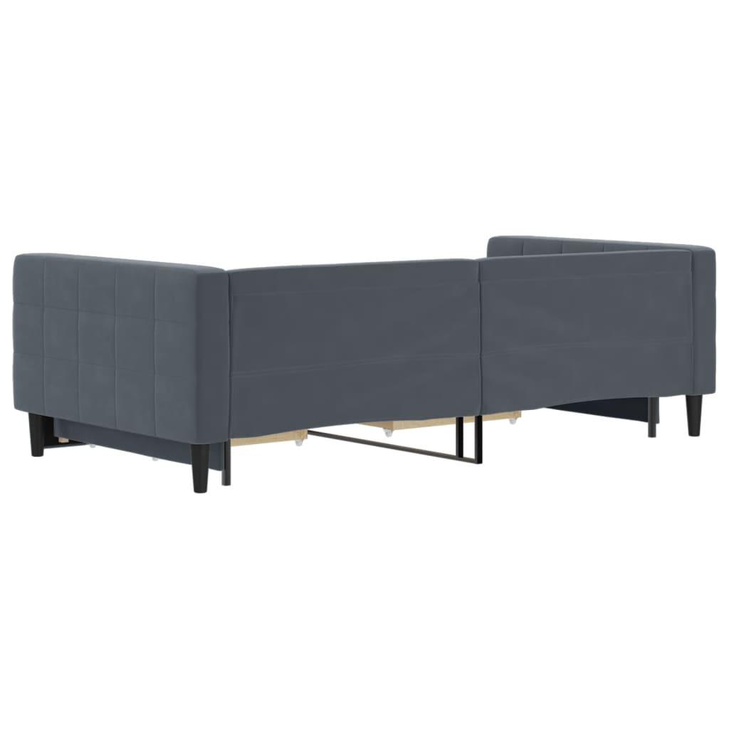 Slaapbank onderschuifbed lades 100x200 cm fluweel donkergrijs