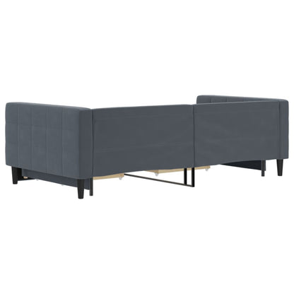 Slaapbank onderschuifbed lades 100x200 cm fluweel donkergrijs
