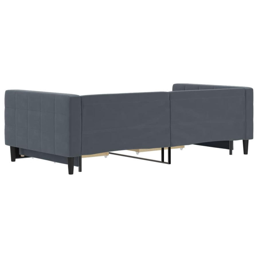 Slaapbank onderschuifbed lades 100x200 cm fluweel donkergrijs