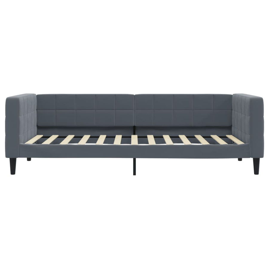 Slaapbank onderschuifbed lades 100x200 cm fluweel donkergrijs