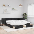 Slaapbank onderschuifbed lades 100x200 cm fluweel zwart