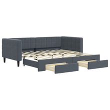 Slaapbank Onderschuifbed En Lades Fluweel 90 x 190 cm Donkergrijs