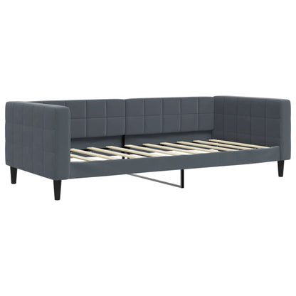 Slaapbank Onderschuifbed En Lades Fluweel 90 x 190 cm Donkergrijs