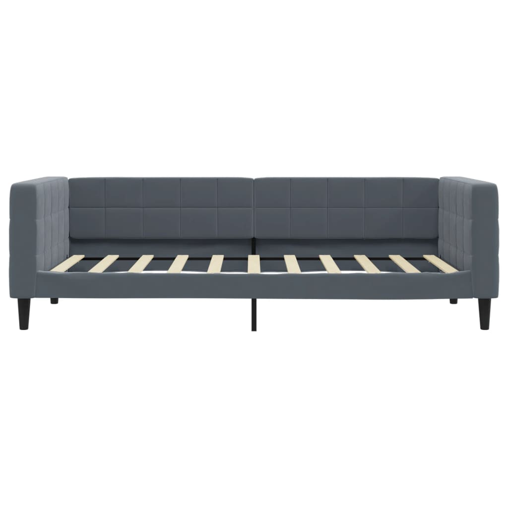 Slaapbank Onderschuifbed En Lades Fluweel 90 x 190 cm Donkergrijs