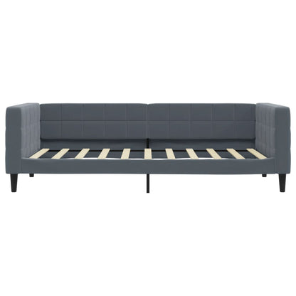 Slaapbank Onderschuifbed En Lades Fluweel 90 x 190 cm Donkergrijs