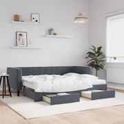 Slaapbank onderschuifbed met lades 80x200 cm fluweel donkergrijs