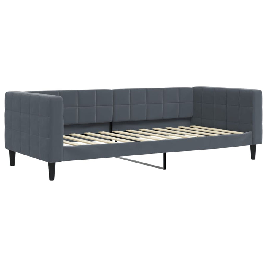 Slaapbank onderschuifbed lades 100x200 cm fluweel donkergrijs
