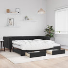 Slaapbank met onderschuifbed en lades 100x200 cm zwart