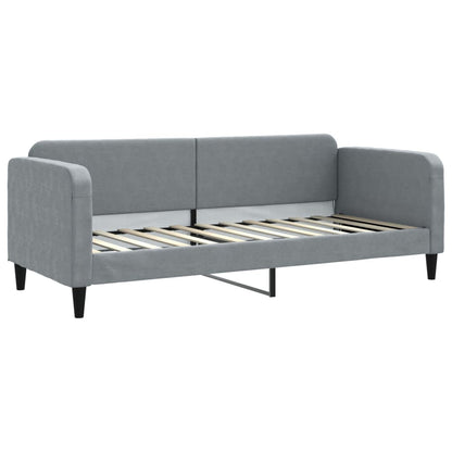 Slaapbank Stof 80 x 200 cm Lichtgrijs met matras