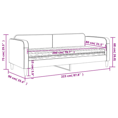 Slaapbank Stof 80 x 200 cm Lichtgrijs met matras