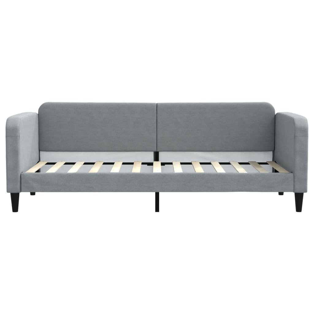 Slaapbank Stof 80 x 200 cm Lichtgrijs met matras