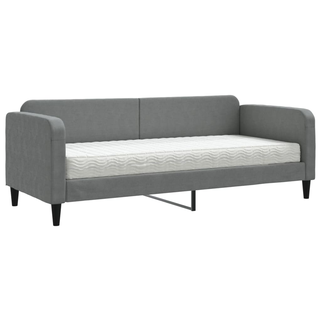 Slaapbank Stof 80 x 200 cm Donkergrijs met matras