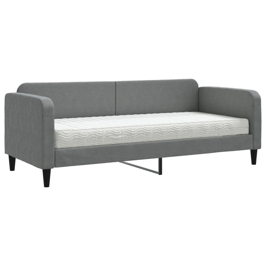 Slaapbank Stof 80 x 200 cm Donkergrijs met matras