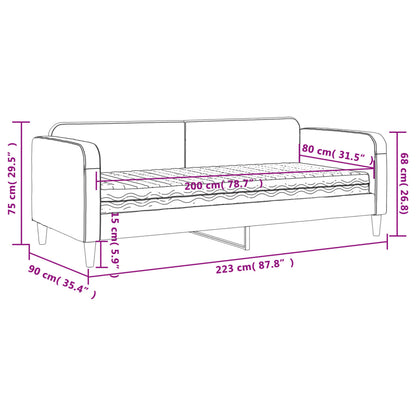 Slaapbank Stof 80 x 200 cm Donkergrijs met matras