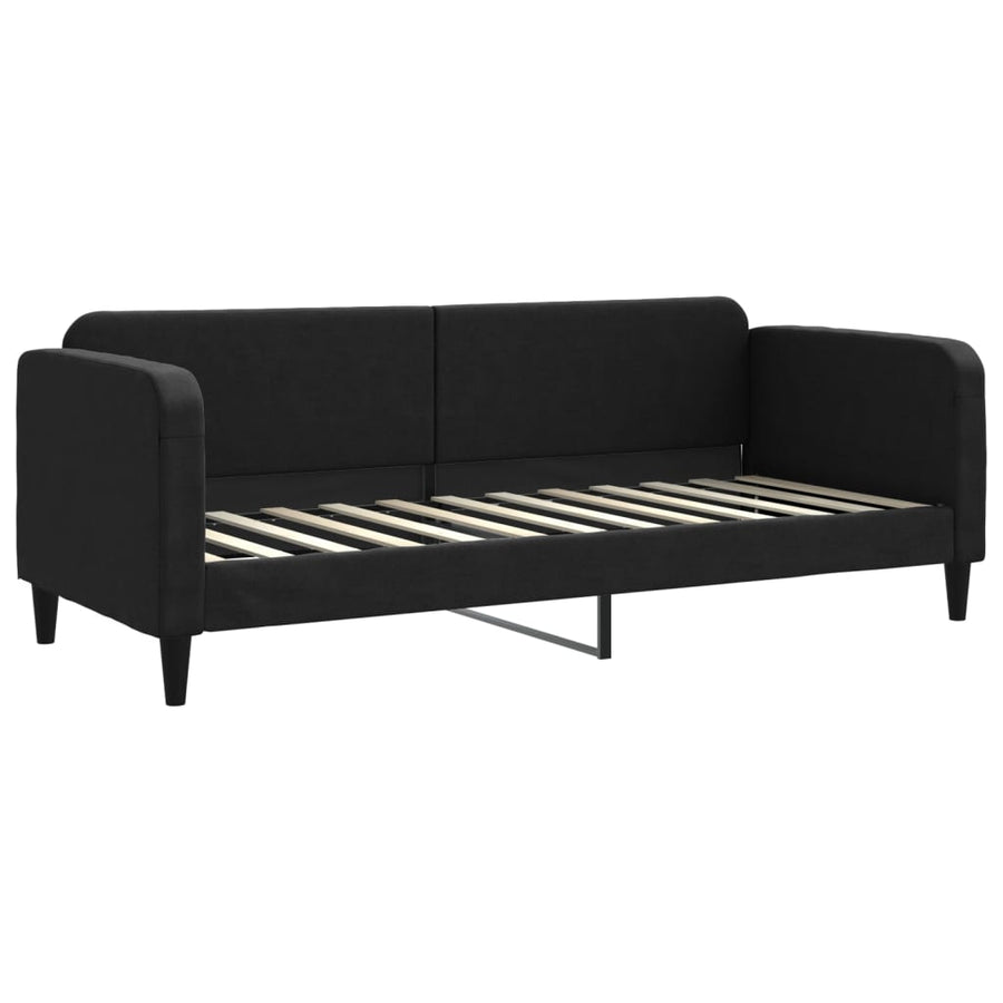 Slaapbank Stof 80 x 200 cm Zwart met matras
