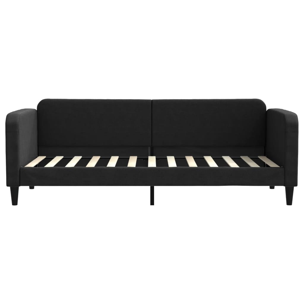 Slaapbank Stof 80 x 200 cm Zwart met matras