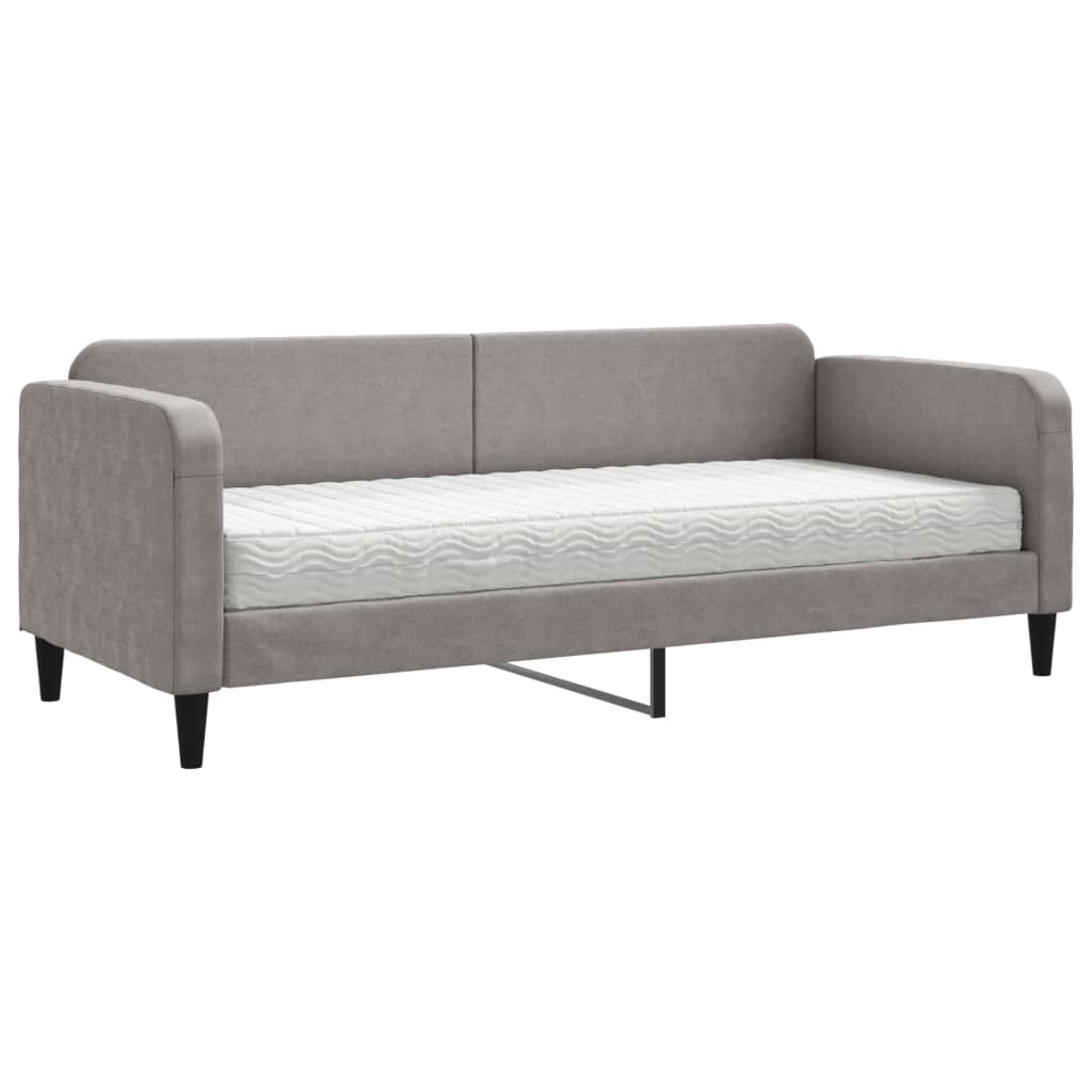 Slaapbank Stof 80 x 200 cm Taupe met matras