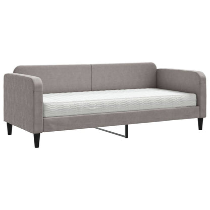 Slaapbank Stof 80 x 200 cm Taupe met matras