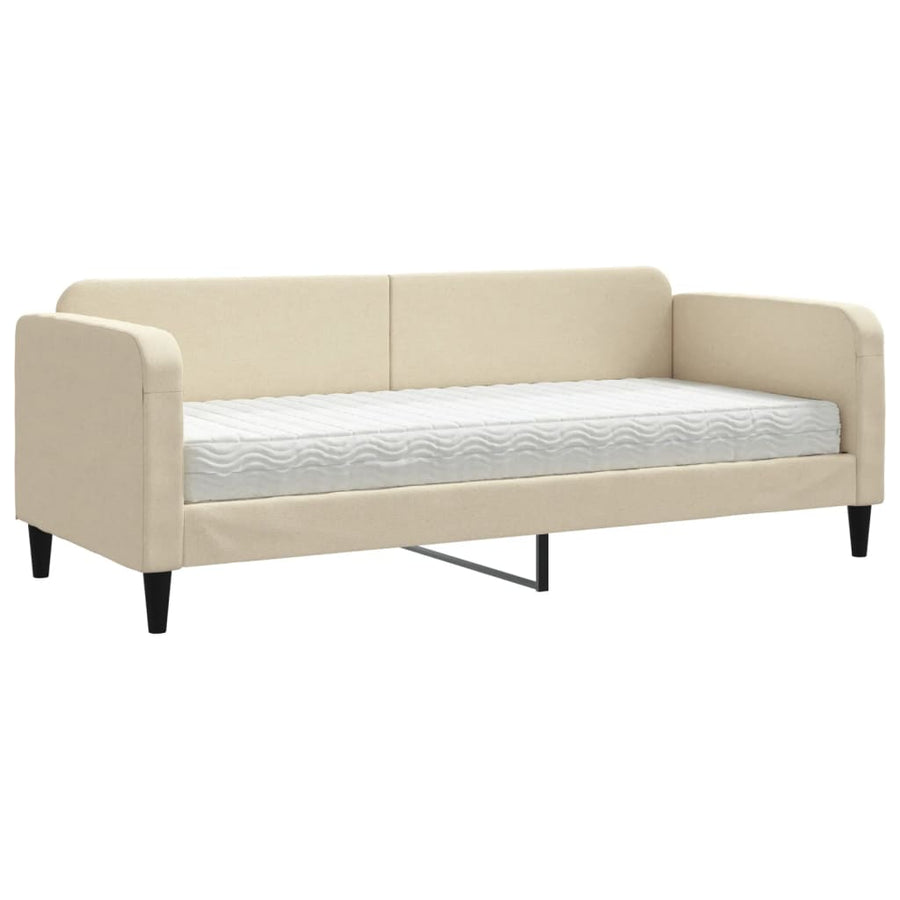Slaapbank Stof Kleurig 80 x 200 cm Crème met matras