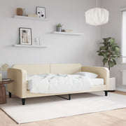 Slaapbank met matras 80x200 cm crèmekleurig
