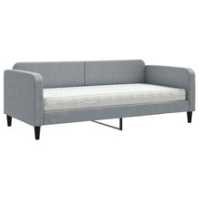 Slaapbank Stof 90 x 200 cm Lichtgrijs met matras