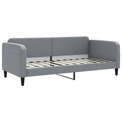 Slaapbank Stof 90 x 200 cm Lichtgrijs met matras