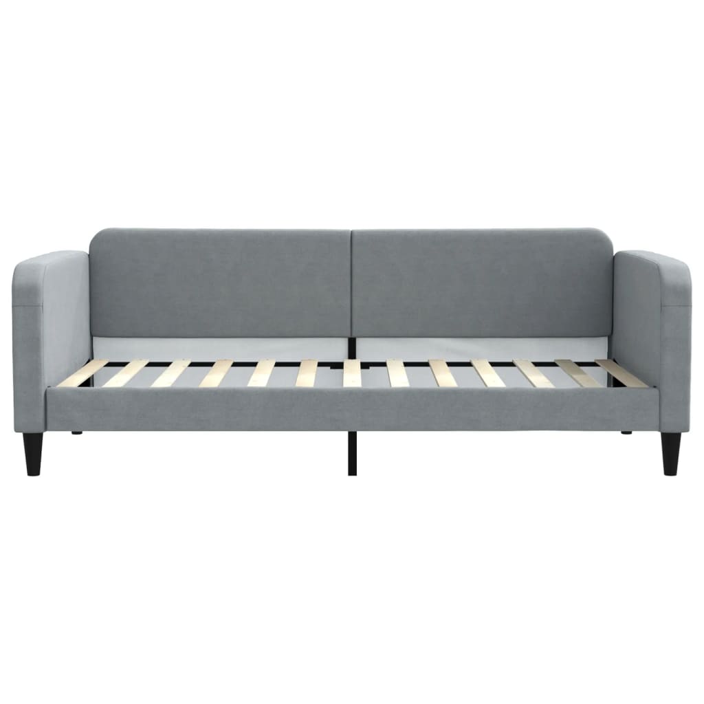 Slaapbank Stof 90 x 200 cm Lichtgrijs met matras