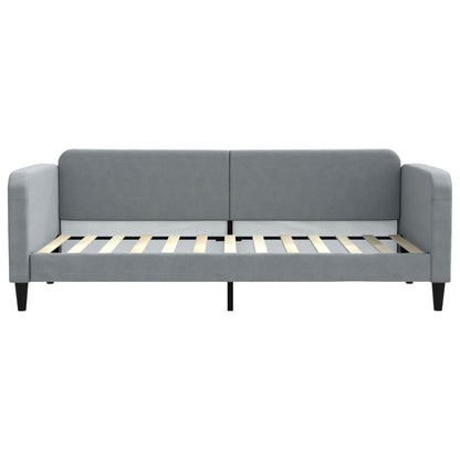 Slaapbank Stof 90 x 200 cm Lichtgrijs met matras