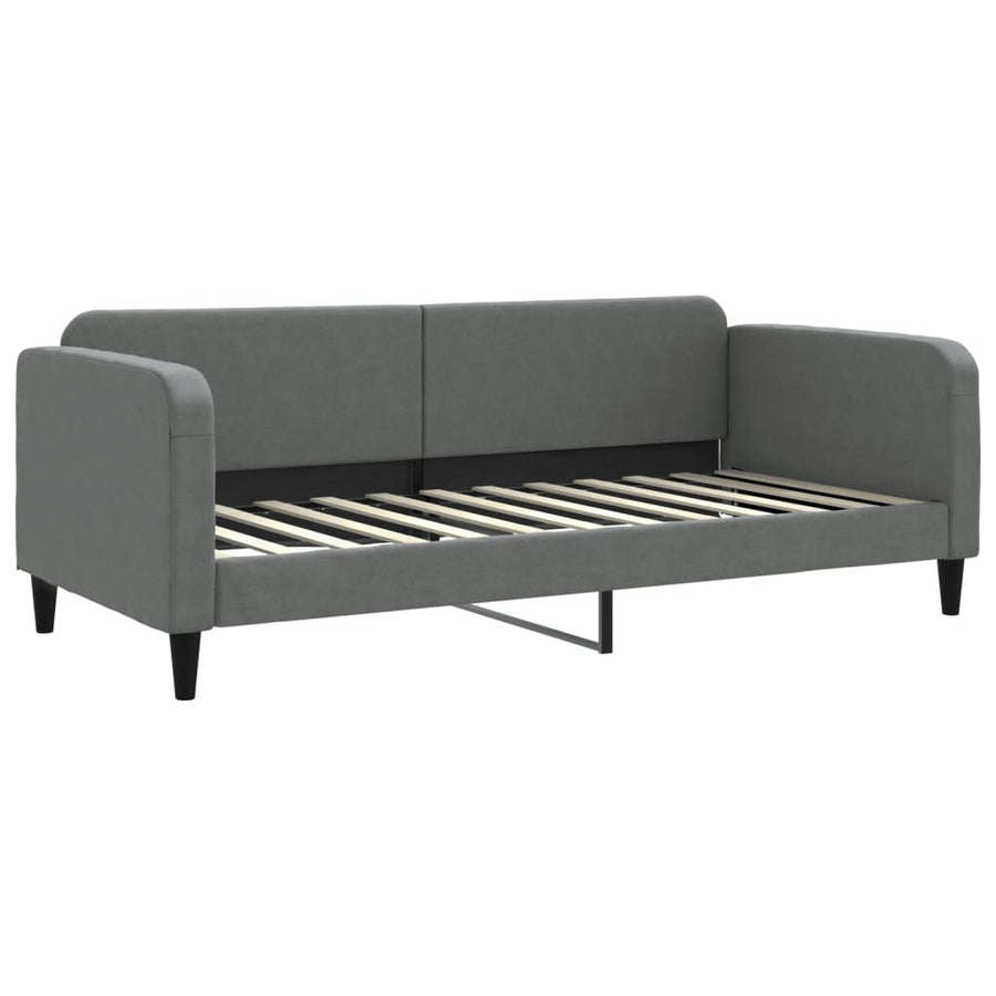 Slaapbank Stof 90 x 200 cm Donkergrijs met matras