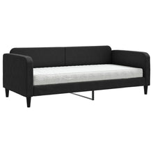 Slaapbank Stof 90 x 200 cm Zwart met matras