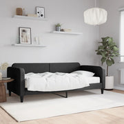 Slaapbank met matras 90x200 cm zwart