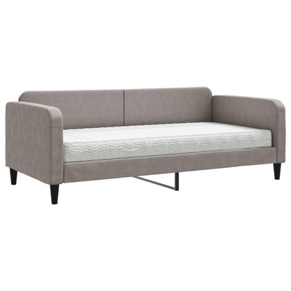 Slaapbank Stof 90 x 200 cm Taupe met matras