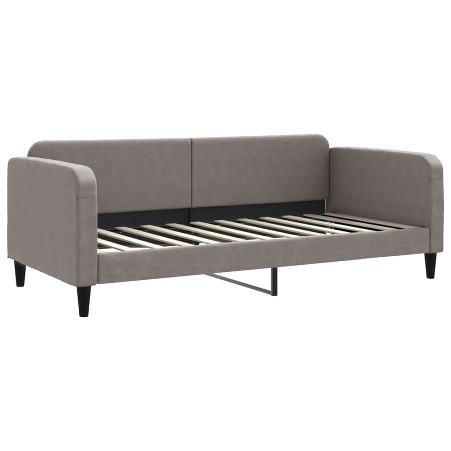Slaapbank Stof 90 x 200 cm Taupe met matras