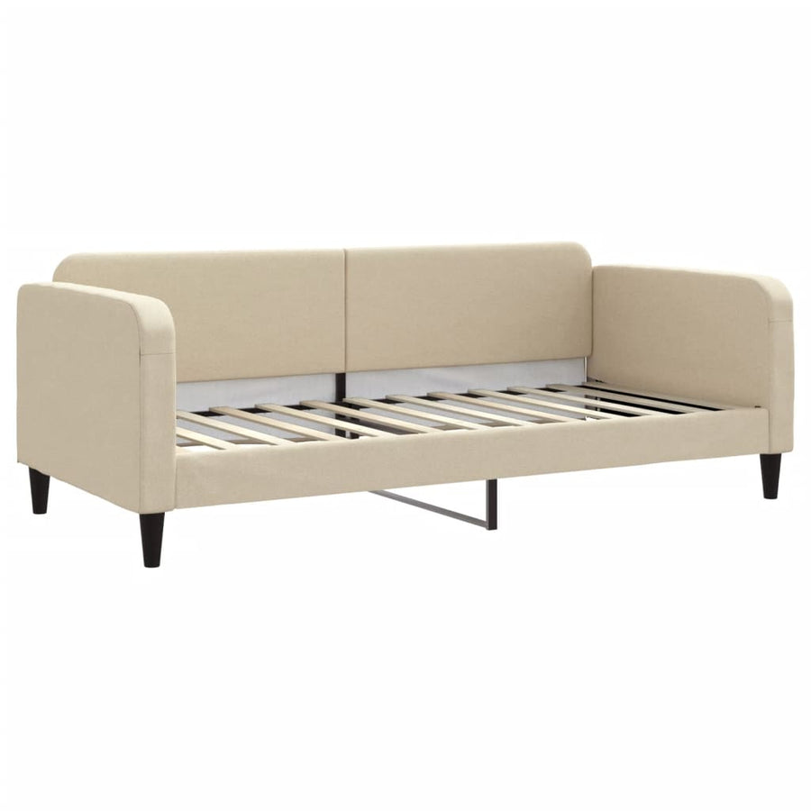 Slaapbank Stof Kleurig 90 x 200 cm Crème met matras
