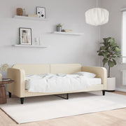 Slaapbank met matras 90x200 cm crème stof