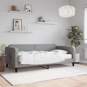 Slaapbank 100x200 cm stof lichtgrijs met matras