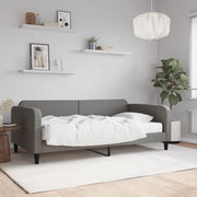 Slaapbank 100x200 cm stof donkergrijs met matras