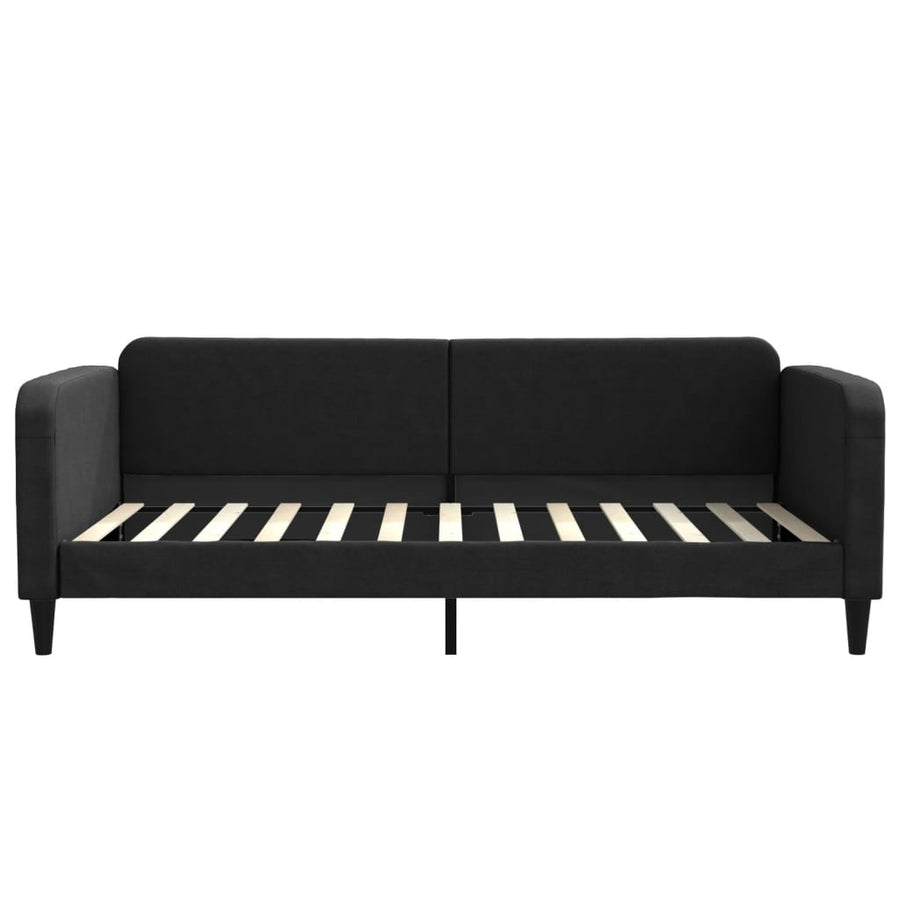 Slaapbank met matras 100x200 cm stof zwart 100 x 200 cm Zwart met matras