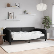 Slaapbank 100x200 cm stof zwart met matras