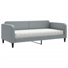 Slaapbank Stof 90 x 190 cm Lichtgrijs met matras