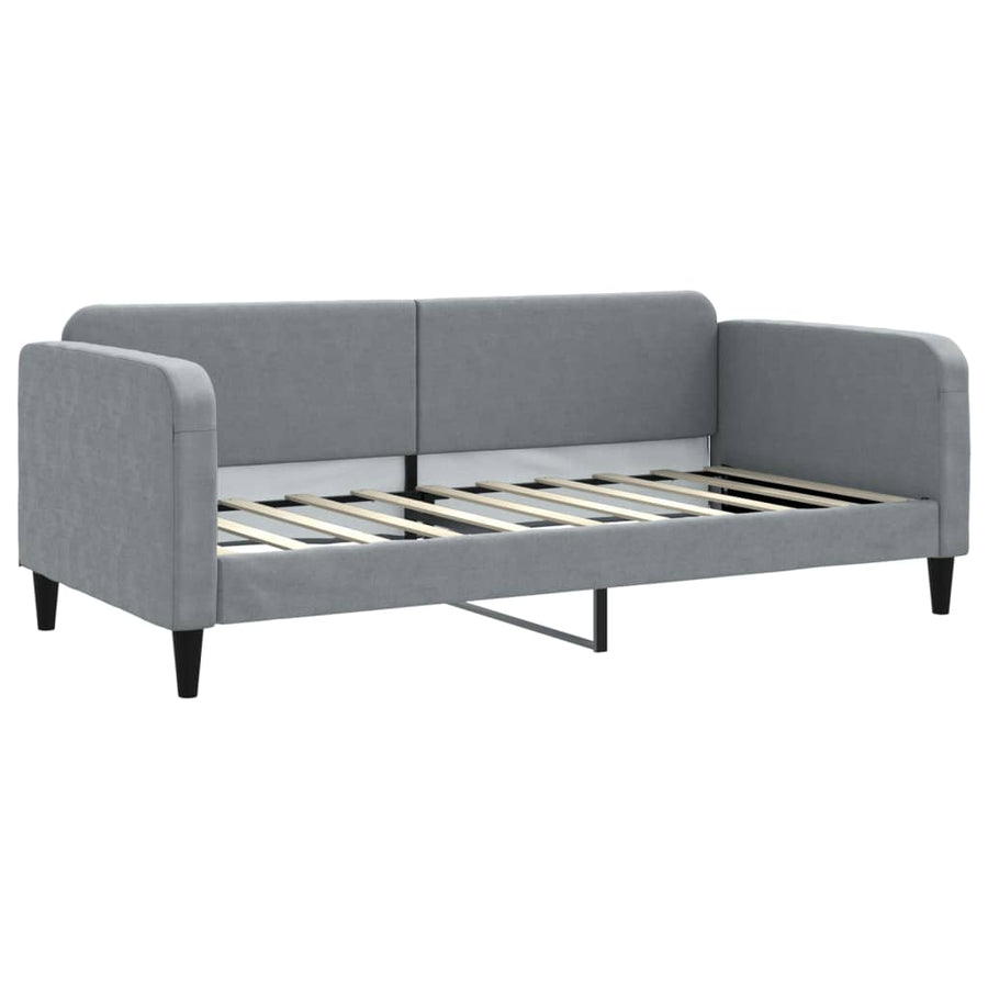 Slaapbank Stof 90 x 190 cm Lichtgrijs met matras