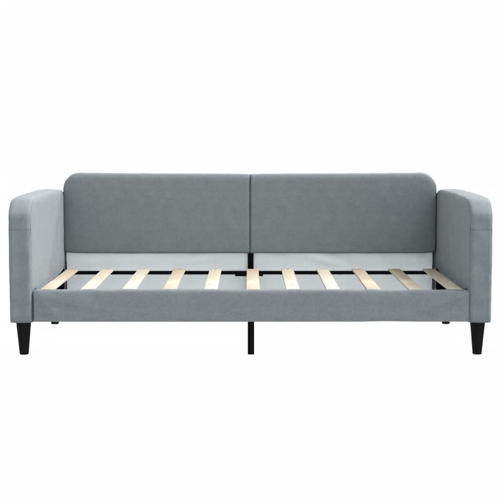 Slaapbank Stof 90 x 190 cm Lichtgrijs met matras