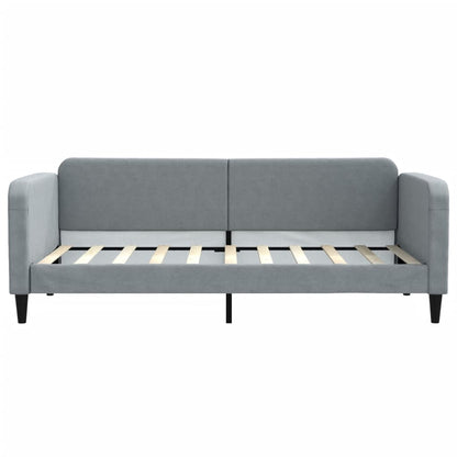 Slaapbank Stof 90 x 190 cm Lichtgrijs met matras
