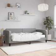 Slaapbank 90x190 cm stof lichtgrijs met matras