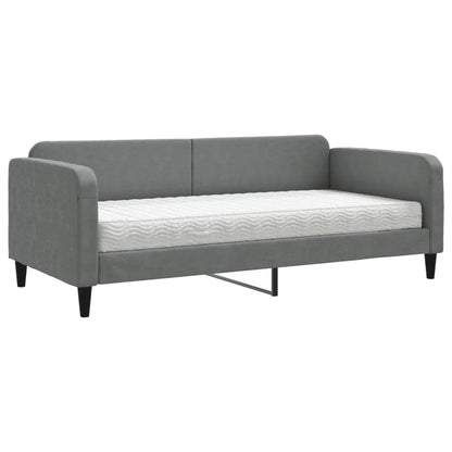 Slaapbank met matras 90x190 cm stof donkergrijs