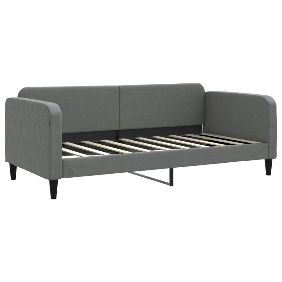 Slaapbank met matras 90x190 cm stof donkergrijs