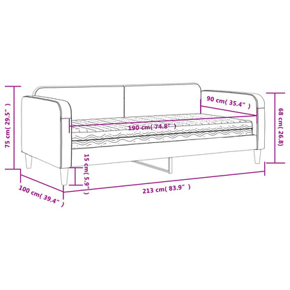 Slaapbank met matras 90x190 cm stof donkergrijs
