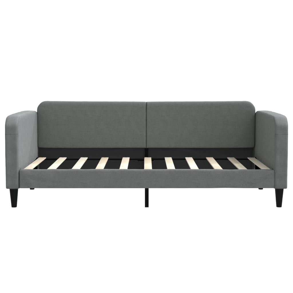 Slaapbank met matras 90x190 cm stof donkergrijs